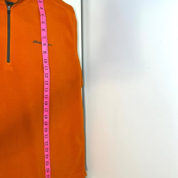 Eddie Bauer Size XL 1/4 Zip Orange Pullover Fleece Shirt Hiking Outdoor Camping - Picture 13 of 16